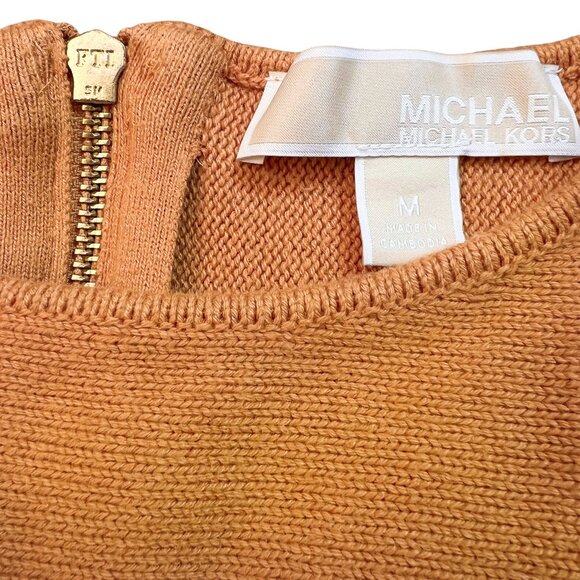 Michael Kors Mustard Yellow Knit Tunic Sweater 3/4 Sleeve Zipper Detail – Medium - Picture 7 of 16